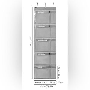 Weekly Hanging Organizer in Gray